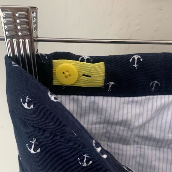 CREWCUTS Anchor Print Capri Pants Blue & White 100% Cotton Adjustable Waist 6 - Picture 6 of 16